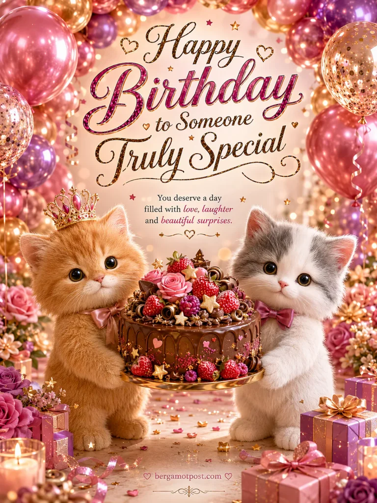 Animated Birthday Card for Someone Truly Special (Kittens with a Crown)