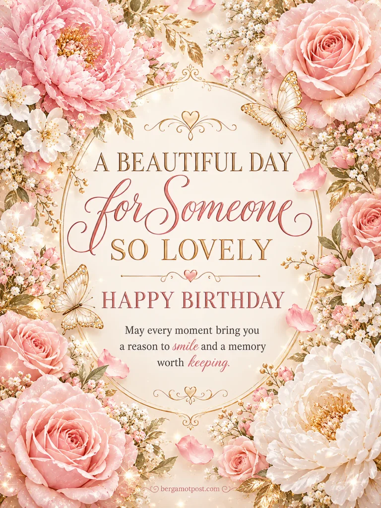 A Beautiful Day for Someone So Lovely — Happy Birthday (Roses and Peonies)
