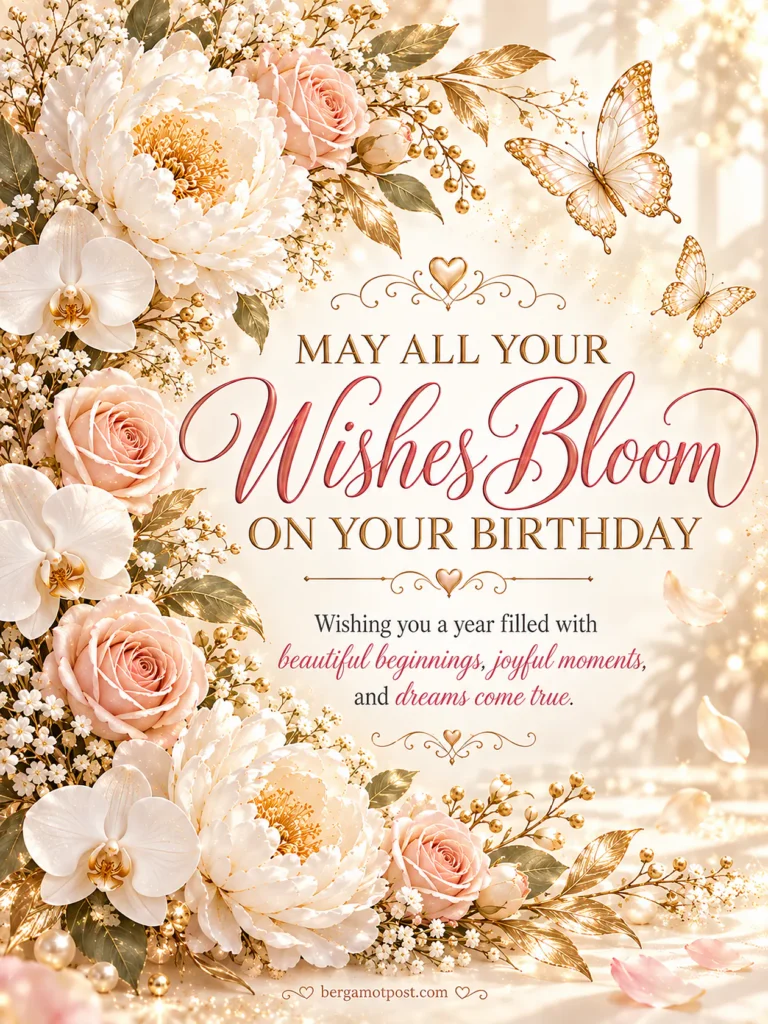 May All Your Wishes Bloom on Your Birthday — Peonies, Roses and Orchids