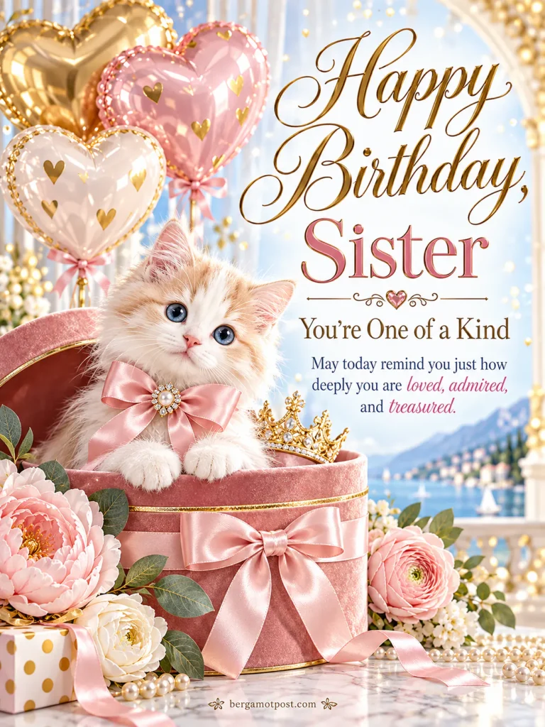 Happy Birthday, Sister, You’re One of a Kind — Kitten Image and Wishes