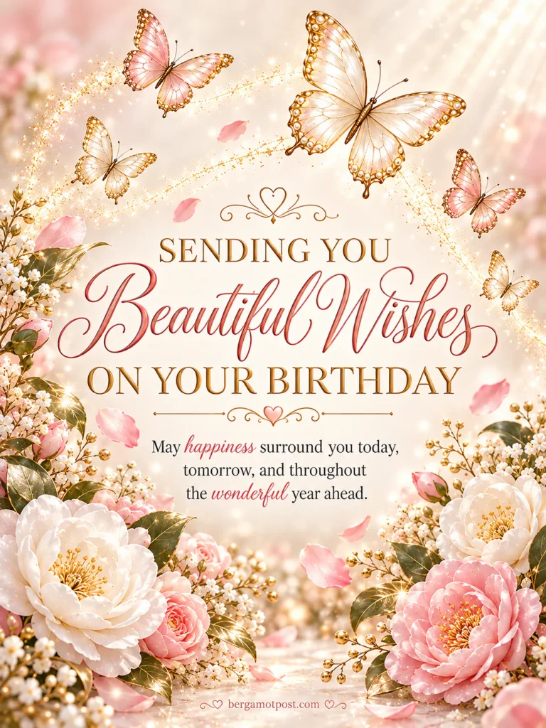 Sending You Beautiful Wishes on Your Birthday — Butterflies in Golden Light