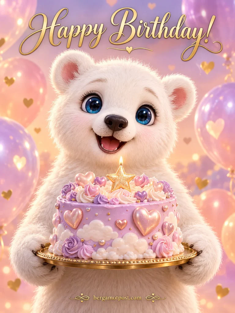 Singing Birthday Video Card — Happy Birthday from a Polar Bear Cub