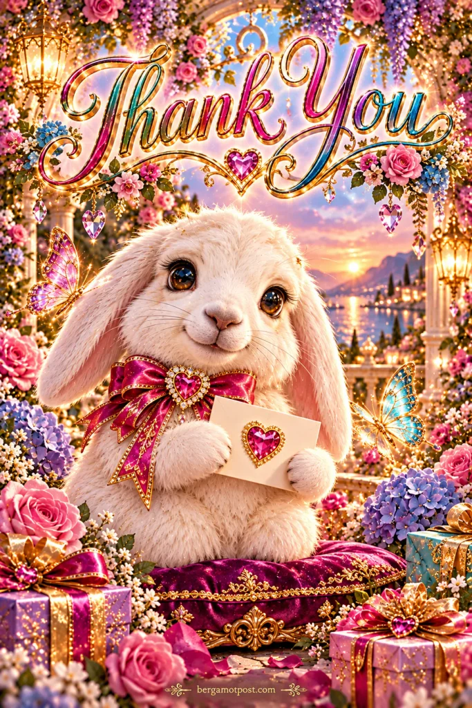 Thank You Card — Bunny with a Thank You Note