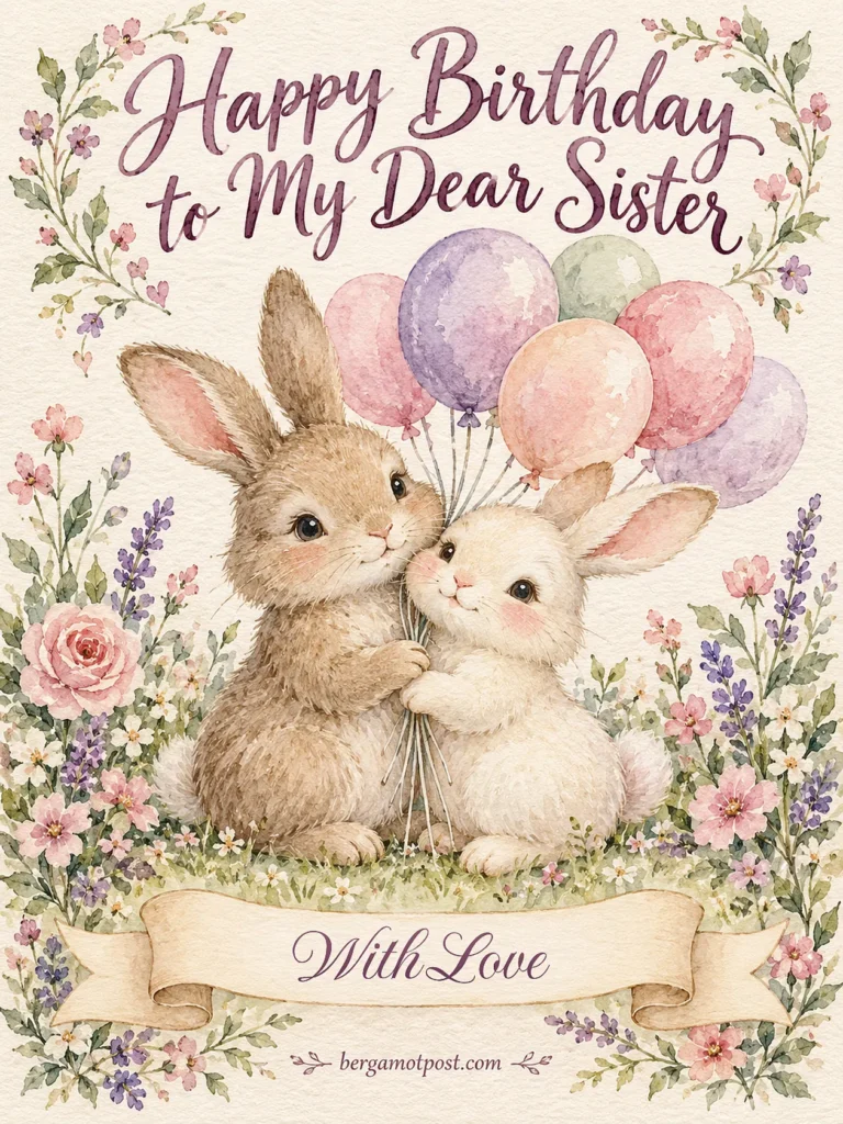 Happy Birthday to My Dear Sister: Bunny Sisters Video Wishes with Her Name